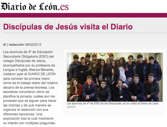 Los alumnos de 4º de E.S.O. visitan el Diario de León