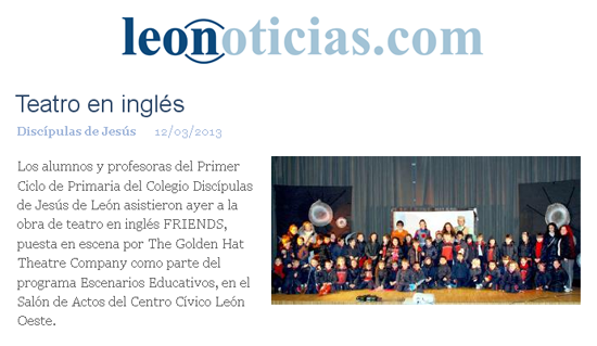 Los alumnos de 1º y 2º E.P. en el teatro de inglés