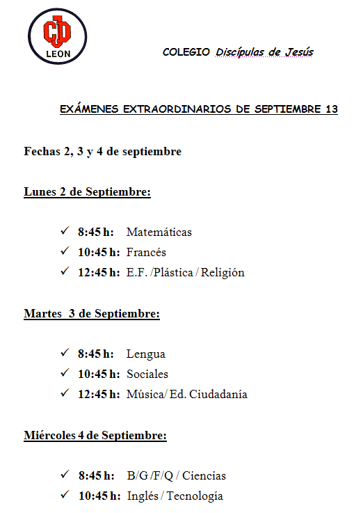 Exámenes Septiembre 2013